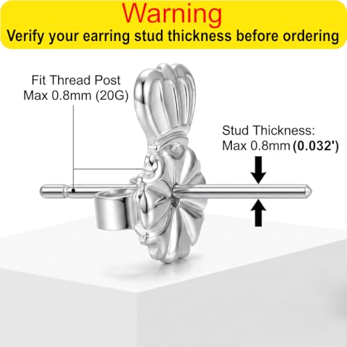 Original Magic Earring Backs for Droopy Ears | Earrings Lifters for Heavy Earring | Earlobe Secure Clear Miracle | Fits Standard 20G / 0.032' / 0.8mm Posts ONLY (2 Silver 1 Gold) - color: 2 Silver 1 Gold