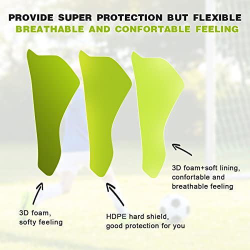 Soccer Football Shin Guards with Ankle Protection, Super Protective Flexible Low-Profile Adult,Youth, Junior - size: Small