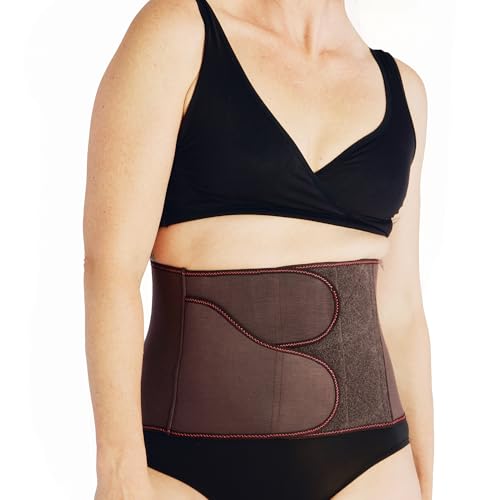 Belly Bandit BFF Postpartum Belly Wrap, Adjustable Abdominal Wrap | Post Pregnancy Recovery, Corset-Inspired Design for Waist, Core, and Back Support for C-Section or Natural Birth - color: Brown, size: X-Small