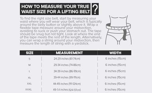 Weight Lifting Belt - 6-inch Padded Leather Weight Belt - Heavy Duty And Comfortable Back Support For Heavy Weightlifting and Fitness - size: XX-Large