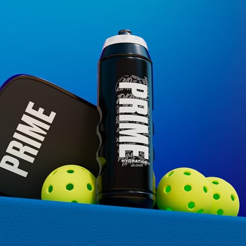 PRIME 32 oz Black Graffiti Squeeze Sports Water Bottle, BPA Free, Dishwasher Safe, Easy-Grip Ergonomic Leakproof Design, Fast Hydration for Gym, Cycling, Running - color: Black