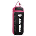 4Ft XL 135Lb Heavy Punching Kicking Bag for Adults, Boxing, MMA, Martial Arts, Muay Thai, Strength Training Equipment - color: Black / Pink, size: Filled