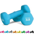 Balelinko Home Gym Equipment Workouts Strength Training Weight Loss Pilates Weights Yoga Sets Weights for Women, Men, Seniors and Youth - color: Blue, style: 3 LB, Pair