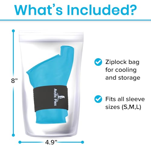 Arctic Flex Wrist & Thumb Ice Pack Wrap - Extra Strength Hot & Cold Therapy | Reusable Hand Freeze Sleeve - for Arthritis, Carpal Tunnel, Surgery, & Pain Relief (Fits Left & Right) - color: Blue, size: Small