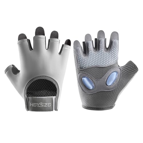SUJAYU Workout Gloves for Women & Men, Gym Weight Lifting Gloves - color: Grey, size: Large
