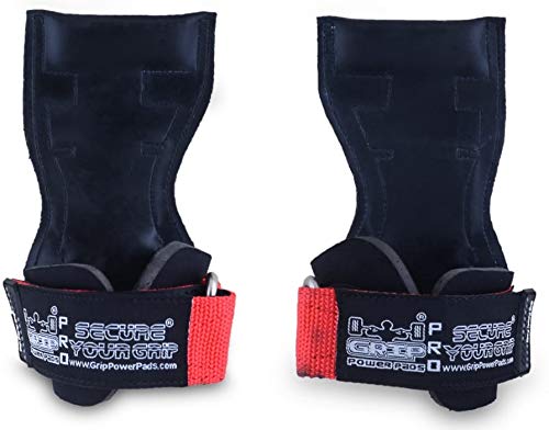 Lifting Grips PRO Weight Gloves Heavy Duty Barbell Gymnastics Straps Alternative to Power Hooks Deadlifts Adjustable Neoprene Padded Wrist Wrap - color: RdStRb, size: Small 5.0"-6.40" Wrist Size