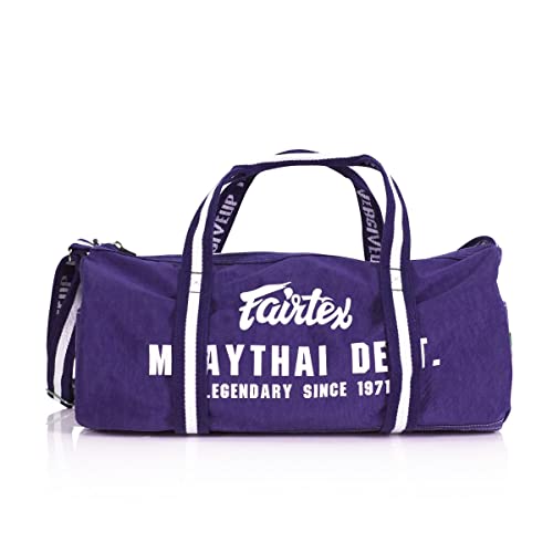 Fairtex BAG9 Retro Style Barrel Bag Thai Boxing Heavy Gym Bag Myay Thai MMA (Purple) - color: Purple