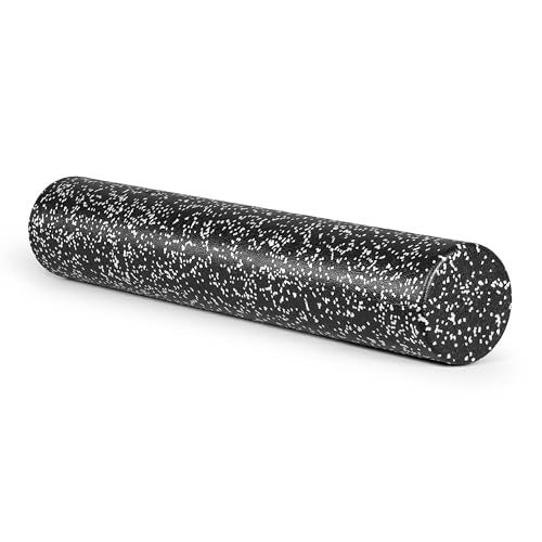 Tone Fitness High Density EPP Foam Exercise Foam Roller for Yoga, Pilates, Stretching, Massage, and Recovery | Multiple Sizes and Colors - color: Black/White Speckled, size: 36 Inch