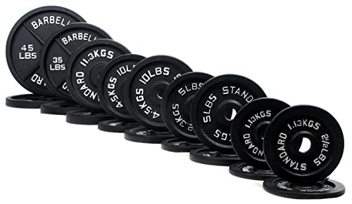 BalanceFrom Cast Iron Olympic 2-Inch Plate Weight Plate for Strength Training, Weightlifting and Crossfit, Multiple Packages - color: Style #2, style: F. 280LB Set
