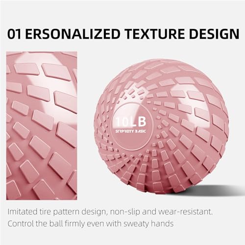 Medicine Ball 8, 10 lbs Slam Ball Weighted Balls for Exercise Strength and Crossfit Workout - color: Dynamic Pink, size: 10 LB
