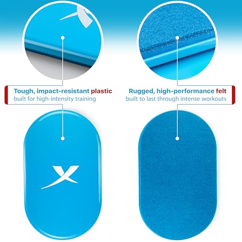 X-Protector Sliders for Working Out - 2 PCS - Double-Sided Exercise Sliders for Hard & Carpeted Floors - Gliders for Exercising! - color: Light Blue