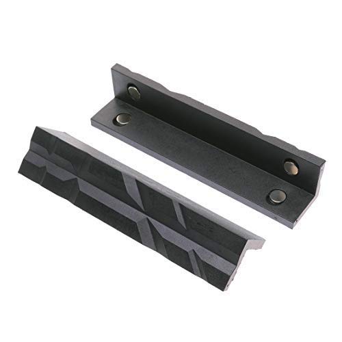 DEF 6" Vise Jaws Pads with magnetic, Soft Vice Jaws Cover, Multi-Purpose Protector for Any Metal Bench Vice, Set of 2, inch, Black