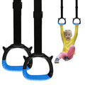 Tepemccu Gymnastics Rings for Kids, Pull Up Rings for Strength Training | with Adjustable Straps, Home Gym Full Body Workout - color: Blue