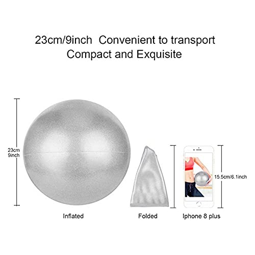 2 Pack Exercise Balls, 8-9 Inch Mini Pilates Yoga Balls, Anti-Burst Small Fitness Balls for Pilates, Yoga, Core Training and Physical Therapy, Improves Balance - color: Gray