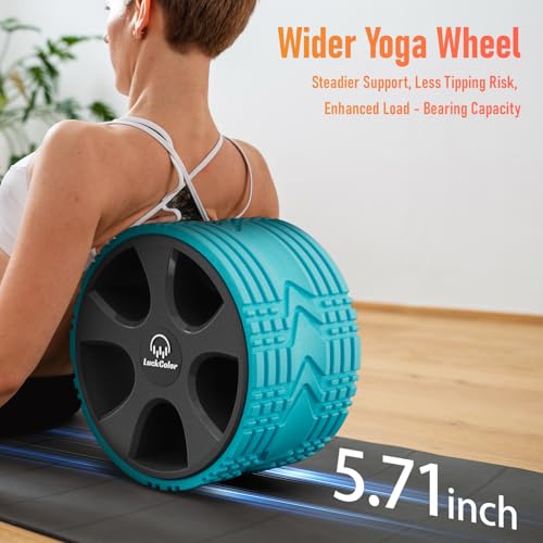 Back Roller, Back Wheel Targeted Back Pain Relief, Yoga Wheel Muscle Massage, Foam Roller for Trigger Point Therapy Physical, Stretching & Exercise, 880lbs Capacity, 10 Inch (Acid Blue+Grey) - color: Acid Blue+grey