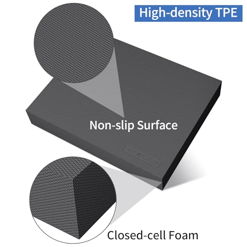 Balance Pad 19.8 * 15.7 * 2.4",XL Balance Pad for Physical Therapy,Extra Large Foam Balance Board Stability Pad for Rehabilitation Core Training Stretching Mobility - color: Black-XL(19.8*15.7*2.4")