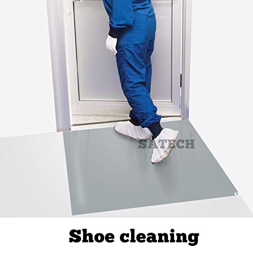 SATECH Sticky/Tacky/Adhesive Mat 18" x 36" Grey (Case of 4 Mats,30 Sheets Each) for Cleanroom Laboratory Hospital Construction Pets - color: Grey, size: 18" x 36"