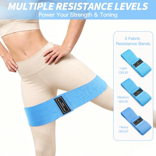 NANATI Pilates Kit, Home Pilates Workout Kit for Women, Pilates Equipment with 14.5" Pilates Ring and Ball, Resistance Bands, Ankle Weights, Sliders & Grip Socks for Home Workouts - color: Blue