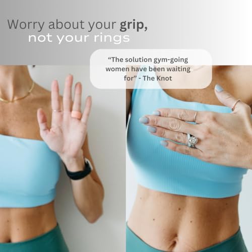 BUFFR Silicone Ring Protector for Working Out – Wedding Band Guard for Gym & Fitness – Secure, Non-Slip Rubber Ring Cover for Women - color: Pink, size: 9