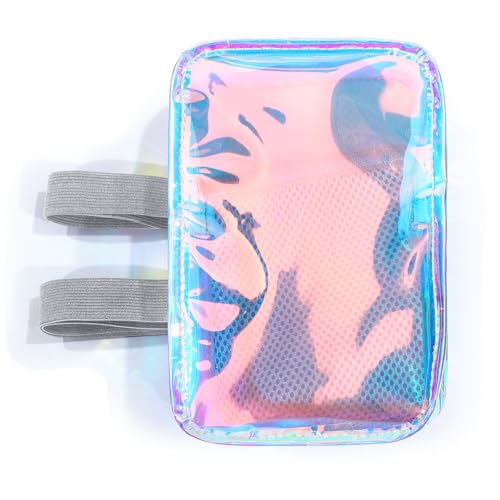 Carnival Leg Bag Holographic Thigh Bag with Adjustable Strap Leg Pouch Harness Women Summer Travel Hiking Pack(Multicolor,Leg Bag with Mesh Pocket) - color: Multicolor, style: Leg Bag With Mesh Pocket