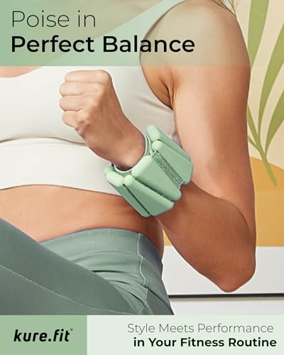 Pilates Weight | Wrist & Ankle Weights for Women | Weighted Bangles | 1LB/ 2LB Each (Set of 2) - color: Sage, size: 2 LB