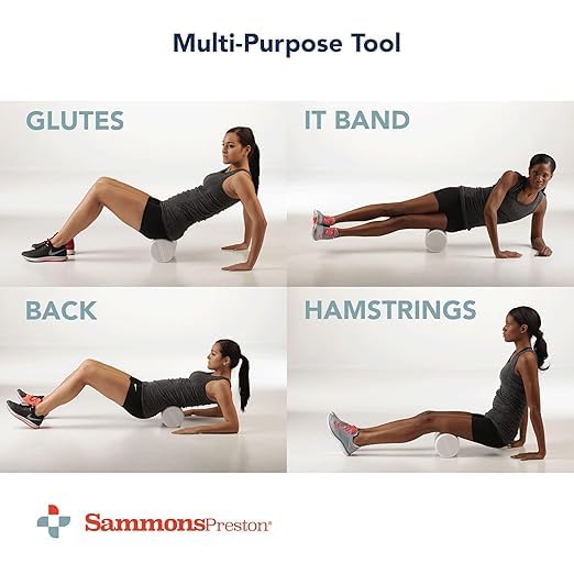 Sammons Preston Foam Therapy Roll, Round 3" x 36" High Density Foam Roller for Exercise, Massage, Balance, Yoga, Physical Therapy, and Flexibility, Ideal for Home, Gym, or Studio - size: 3" x 36"