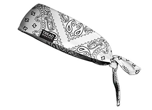 TreadBands Men's Performance Non-Slip Headbands - color: White Bandana