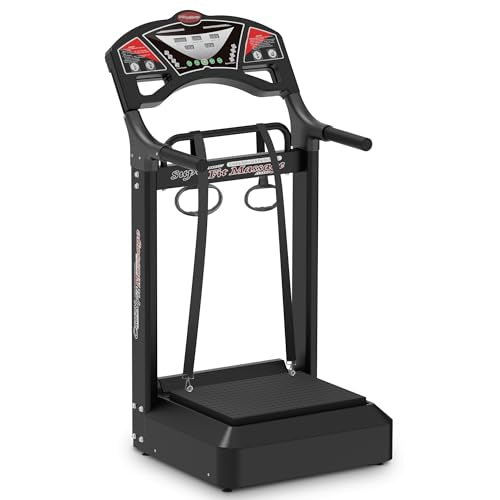 Vibration Plate Exercise Machine with Handles, Full Body Vibration Platform for Home Workout, 99 Speed Levels, Anti-Slip Fitness Machine for Balance, Muscle Toning & Low-Impact Training