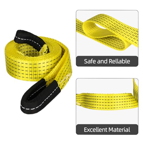 2 Pack 6' x 2" Lifting Sling Straps, 6 Feet Heavy Duty Lift Rigging Strap Tree Saver Recovery Securing Straps, Polyester Flat Towing Web Sling Winch Strap for Trailer, Hoist, Truck.
