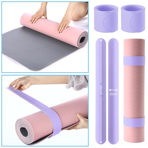 Halloscume Yoga Mat Bag Set for Women Including Yoga Tote Bag (Without Mat) Booty Resistance Bands Non Slip Sports Socks Silicone Ties for Pilates Travel Workout Office Home Gym - color: Purple