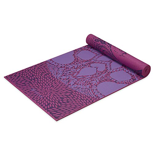 Gaiam Yoga Mat - Premium Print Reversible Extra Thick Non Slip Exercise & Fitness Mat for All Types of Yoga, Pilates & Floor Workouts - color: Lilac Aurora