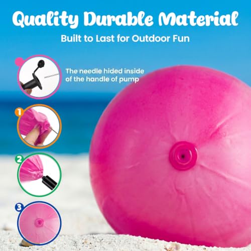 AMOR PRESENT 2 PCS Inflatable Playground Balls, 8.7 Inch | Rubber Bouncy Balls, Pool Toys for Kids, Classroom Prizes, Beach Party Favors, Goodie Bags Stuffers