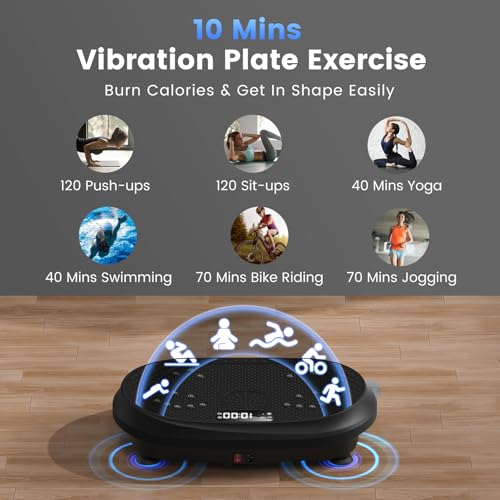 HVX Vibration Plate Exercise Machine for Lymphatic Drainage, Vibrating Fitness Platform 450 lbs Capacity Full Body Shaker Workout Equipment, Vibration Platform Machine Shaping Vibrate Board Sport Home