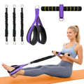 Resistance Bands with Handles, 6-Tube Elastic Pedal Resistance Band for Working Out, Durable Natural Rubber Exercise Bands, Multifunction Exercise Equipment for Abdomen, Waist, Arm, Leg Stretching - color: Upgraded-Purple
