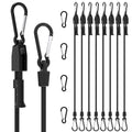 Adjustable Bungee Cords with Hooks, 8 Pack Heavy Duty 36-inch Shock Straps, UV Resistant & Durable Carabiner Clips for Outdoor Use - size: 36 in