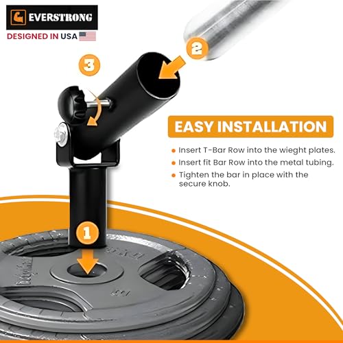 EVERSTRONG T Bar Row Attachment with V Bar Attachment Landmine Handle - 360 Swivel Landmine Attachment for Barbell for Full-Body Workout in Home Gym - Small Spaces - Deadlifts Squats Landmine Stand - style: 2" Base Only