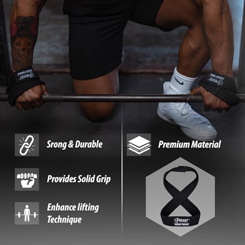 Figure 8 Lifting Strap- Strongman 10-14" Deadlift Straps- True Grip Support & Heavy Duty Wrist Straps for Weightlifting Women Men- Hand Straps for Weight Lifting Figure 8 Straps for Gym Workout - color: Black, size: Small 10" - Less than 7.25" Wrist