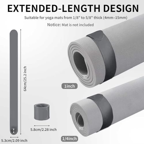 Yoga Mat Carrier Strap, Adjustable Thick Straps Sling for Carrying Large Mats, Stretching Band - color: Slap Band Grey