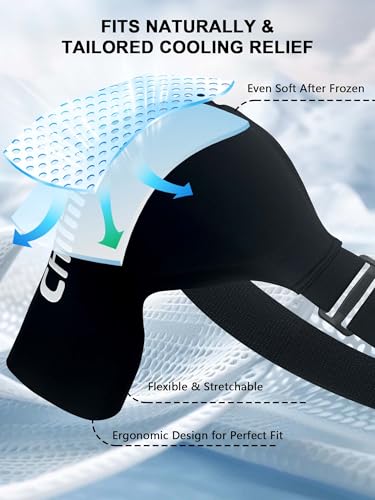 Shoulder Ice Pack for Rotator Cuff and Arm Cold Therapy, Reusable Hot Gel Wrap, Instant Relief for Shoulder Pain, Fatigue, Sports Injury, Surgery Recovery, Gifts for Men & Women (Large Black) - color: Large Black