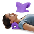 Neck Stretcher with Magnetic Therapy Acupressure for Pain Relief, Neck and Shoulder Relaxer, Chiropractic Pillow, Restore Neck Curve, Purple - color: Purple