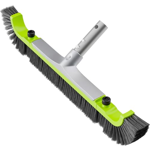 Sepetrel 20” Pool Brush Head for Cleaning Walls,Heavy Duty Inground/Above Ground Swimming Pool Scrub Brushes with Premium Strong Bristle & Reinforced Aluminium Back - size: 20" Curved Edge