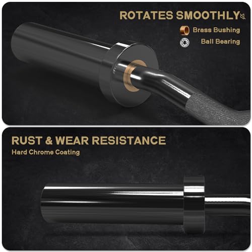 RitFit 2 Inch EZ Curl Bar with Weights, 350LBS Weight Capacity Olympic Curl Barbell for Bicep, Tricep and Weight Lifting Exercises - style: Black(with 35LB Weights and Collar)