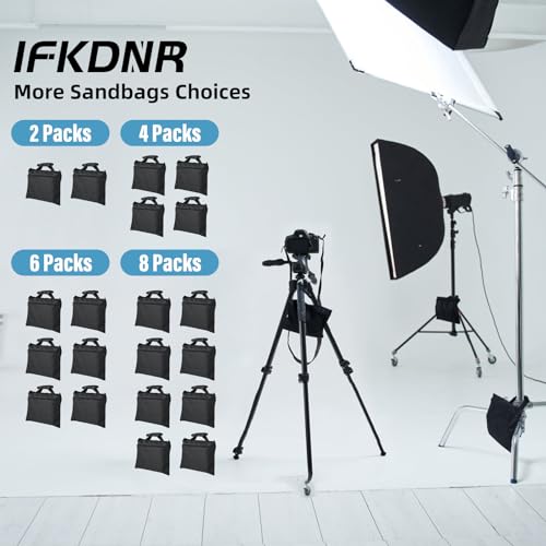 Sandbags 8 Packs, Sandbag Weights for Backdrop Stand Sandbags, SandBag for Weight, Weight Bags with Zipper and Buckle Straps for Support Heavy Duty Light Stand - size: 8 PCS