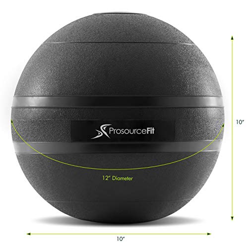 ProsourceFit Slam Medicine Balls 5, 10, 15, 20, 25, 30, 50lbs Smooth and Tread Textured Grip Dead Weight Balls for Strength and Conditioning Exercises, Cardio and Core Workouts - color: Classic - Black, size: 30 LB