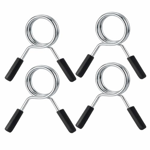 Bnineteenteam Barbell Spring Clip, 4 Pcs 24mm / 48mm Barbell Clamp Spring Collar Clip Dumbbell Spring Lock Fitness Equipment Lifting Kit