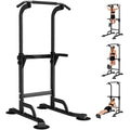 WATBKHE Power Tower Pull Up Dip Station Foldable, Pull Up Bar Station Adjustable, Multi-Function Home Gym, Strength Training Fitness Equipment, Triangular Design, for Home Outdoor - color: Black-Max 260 lbs