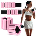 Wrist Weights Set of 2, Wearable Wrist Ankle Weights for Women & Men, Silicone Weighted Bangles Adjustable Arm and Leg Weights for Walking Yoga Pilates Running Dance Gym 2lb - color: Pink
