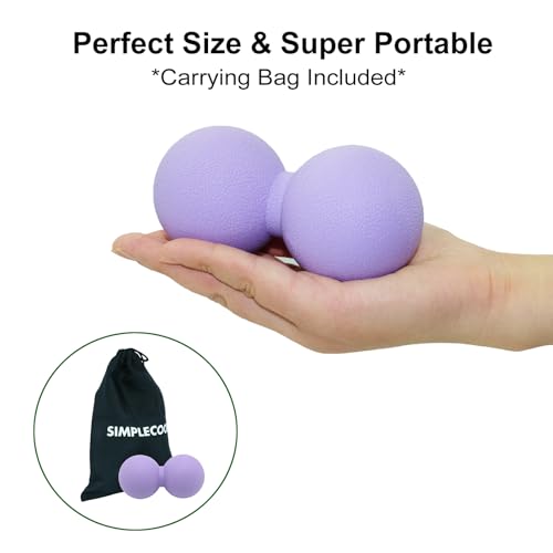 Hard Peanut Massage Ball, Double Lacrosse Massage Ball. Deep Tissue Massager Mobility Roller for Physical Therapy Myofascial Release Trigger Point Muscle Relax Pain Relief Acupressure (Purple) - color: Purple