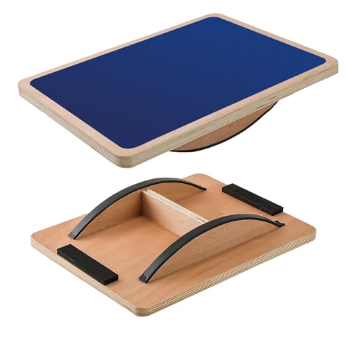Juoe Balance Board Wobble Board for Adults and Kids - Anti-Slip 350LBS Balance Board for Physical Therapy,Balance Training,Posture Correction,Standing Desk Core Strength Wooden Balance Rocker Board - color: Blue