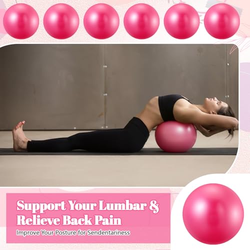 Sotiff 20 Pcs 9 Inch Pilates Ball Bulk Exercise Pilates Ball Mini Yoga Balls Therapy Core for Stability Barre Training Stretching Physical Posture Training Gym Workout with Inflation Tube - color: Pink